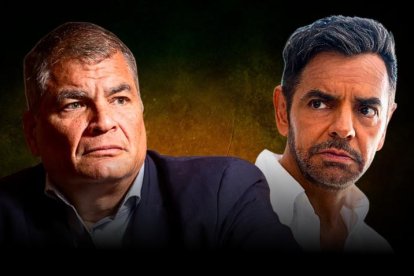 Rafael Correa y Eugenio Derbez.