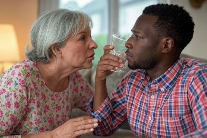 Escena en la que la madre de la ex del joven cuestiona el acto de ser el amante.
