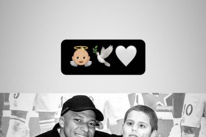 Kylian Mbappé posteó en sus estados de Instagram el encuentro con Lorenzo.