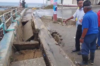 Parte del daño en el sector del mirador de la parroquia Anconcito.