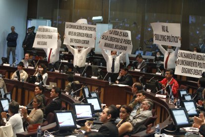 Esta manifestación se registró en el pleno de la Asamblea en 2013, cuando se aprobó la ‘ley mordaza’.