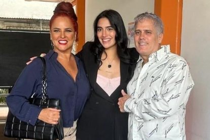 El día en que sustentó su tesis de grado.