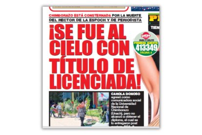 Por esta portada, la Supercom abrió una causa contra EXTRA por presunto incumplimiento de normas deontológicas en el tratamiento de información sobre crímenes y accidentes.