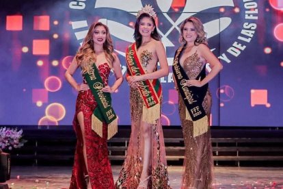 Valeria junto a Thaís Vásconez fue elegida como Señorita Gobierno Provincial, Alison Mesías se llevó la banda de Señorita Gobierno Municipal.