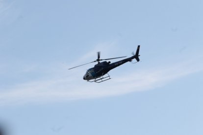 El helicoptero de la Policía sobrevoló la zona de la masacre.