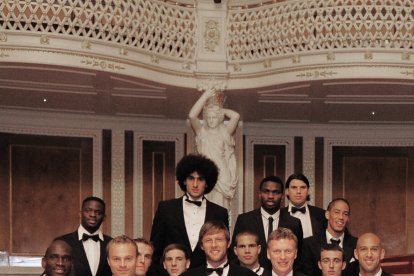 Castillo con sus compañeros del Everton en el 2009.