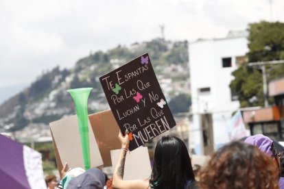 La marcha recorrió la calle Guayaquil, en el centro de Quito.