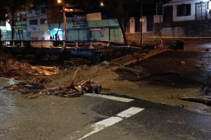 Las calles de Loja quedaron afectadas tras los aguaceros de este 11 de marzo.