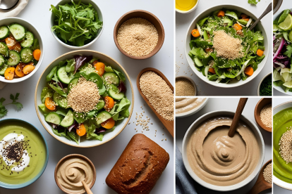 Sésamo en su máxima expresión: desde ensaladas hasta tahini, una fuente de calcio para tu dieta.