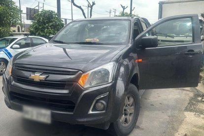 En este vehículo fue detenido el miembro de Los Lobos. Fue robado en Quito.
