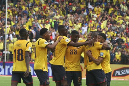 Ecuador vs Venezuela: la celebración del gol de Enner Valencia.