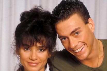 Jean-Claude Van Damme junto a su actual esposa Gladys Portugués, en su juventud.