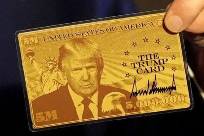 El nuevo documento incluye la imagen de Trump y símbolos asociados a Estados Unidos.