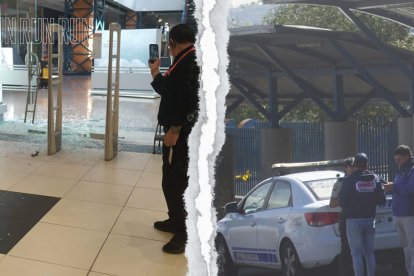 Los criminales ingresaron al Quicentro Sur para robar a un vehículo blindado. Uno de ellos murió en el lugar.