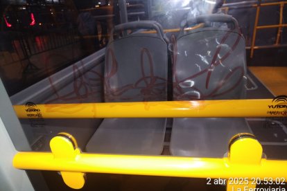 Estos fueron los rayones que dejaron dos jóvenes en los vidrios de una unidad.