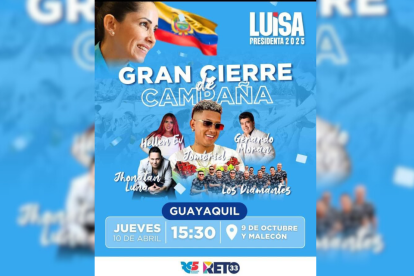 Imagen promocional del cierre de campaña de Luisa González.