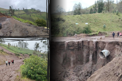 Los comuneros tratan de  sortear los daños que han dejado los aluviones en  las vías.