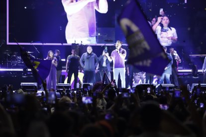 Daniel Noboa durante el cierre de campaña en Quito.