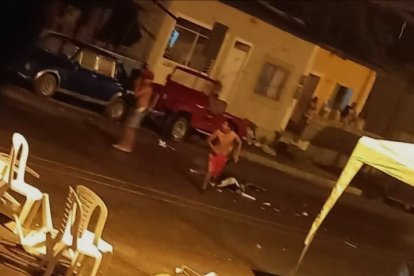 Así quedó el lugar del velorio luego del ataque.