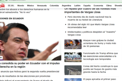 El medio CNN también seguía de cerca las elecciones en Ecuador.