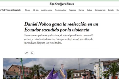 El New York Times también dedicó seguimiento a las votaciones en Ecuador.