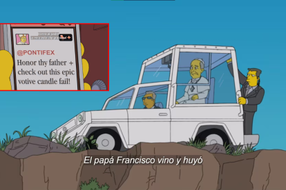 Un tuit, una imagen y un cameo: así fue la presencia del Papa en Los Simpson.