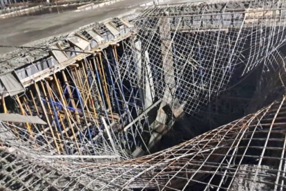 Parte de la estructura que colapsó.