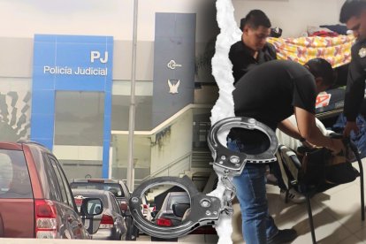 En el dormitorio de uno de los policías se encontró droga y un arma.