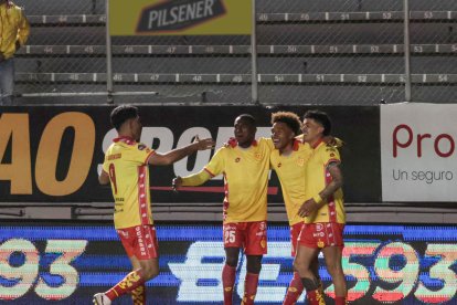 Jonnathan Mina marcó el segundo gol de Aucas sobre Libertad.