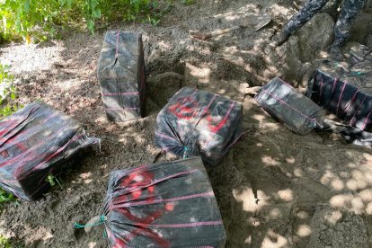 La droga fue encontrada enterrada en la isla La Puntilla, frente a la playa de Bajo Alto.