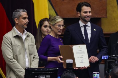 El asambleísta Raúl Chávez, de la alianza Revolución Ciudadana - RETO, presidió junto con Annabella Azín la primera reunión del Pleno.