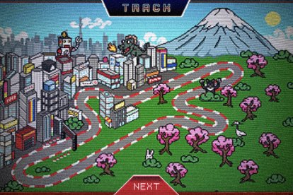 Este es el mapa de la carrera de autos online.