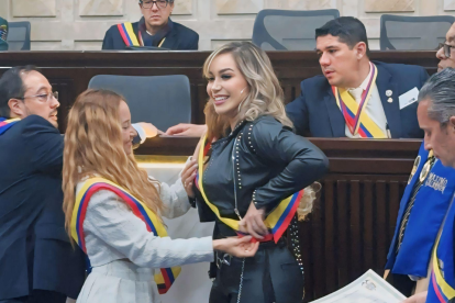Rossanna durante la entrega del premio