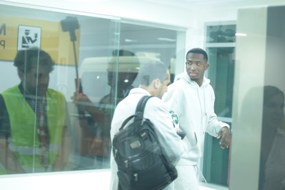 William Pacho durante su arribo a Guayaquil.