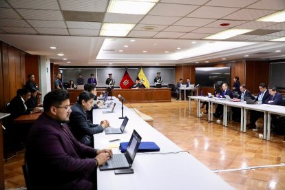 La audiencia de vinculación, presidida por la jueza Daniella Camacho, se desarrolló en el pleno de la Corte Nacional de Justicia.