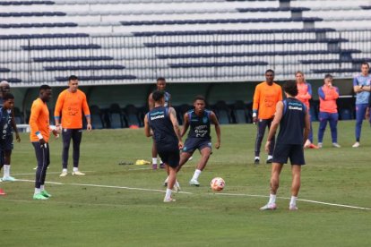 La selección ecuatoriana de fútbol se ha mantenido entrenando en la cancha del estadio George Capwell, en Guayaquil.