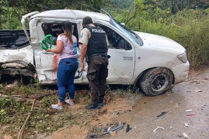 La camioneta involucrada en el accidente de tránsito.