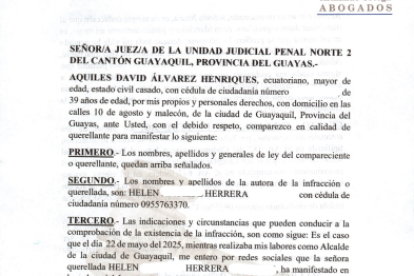 Este es un extracto de la demanda de Álvarez en contra de Herrera.