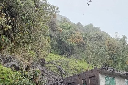 Viviendas afectadas tras lluvias en Papallacta.