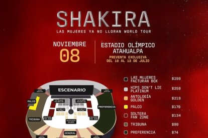 Los precios de las entradas fueron publicados este 4 de julio.