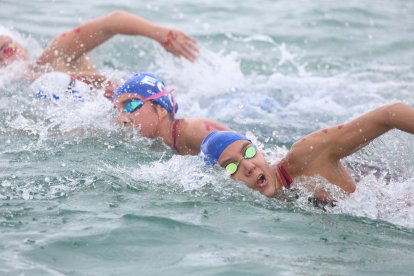 La quiteña en primer plano durante la prueba en Salinas.