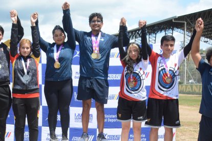 Guayas fue el campeón del tiro con arco, seguido de Azuay (izquierda) y Pichincha.