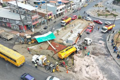 Gran congestión vehicular se registró a causa del accidente de tránsito.