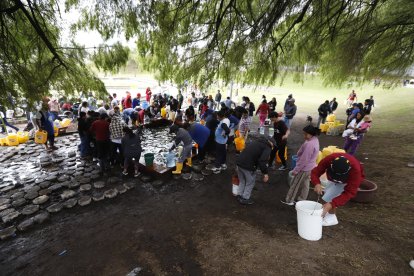 Vecinos de Nueva Aurora han cuidado la fuente de agua.