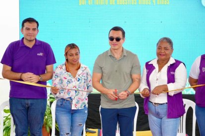 Daniel Noboa inauguró obras en Esmeraldas.