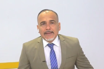 Daniel Palma durante el noticiero de Televisión Manabita.