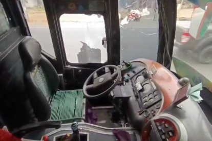 Las unidades de transporta fueron atacadas a bala.