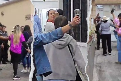 Los parientes del sospechoso y de la víctima tuvieron un enfrentamiento afuera de la Fiscalía.