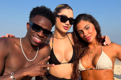 Vinicius Júnior, Maria Luizza y Catherine Bascoy