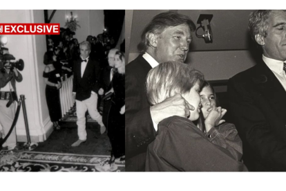 Estas son las fotos exclusivas que publicó CNN, en las cuales aparece Epstein y Trump juntos, el día de la boda del mandatario y en el desfile de 1999